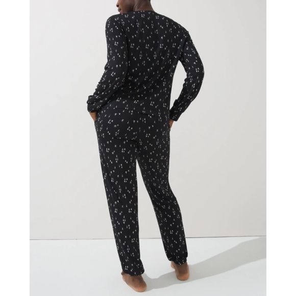 SOMA - SOMAWKND Sunday Lounge Set Black with stars sz:M - Picture 3 of 4